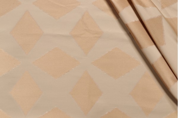 Grey Watkins Polygon Damask Decorator Fabric in Gold for Scalamandre
