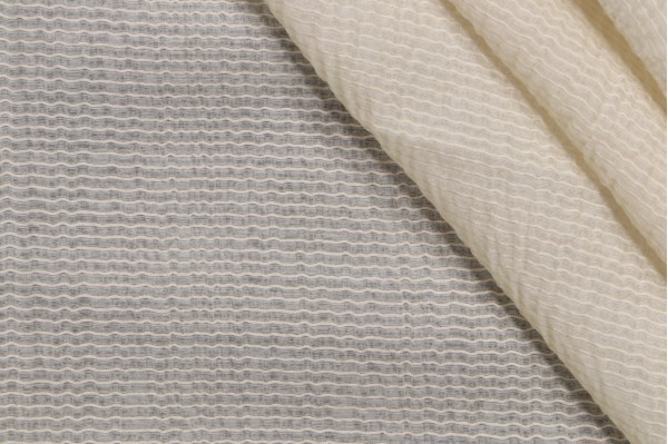 Fonthill Crinkle Woven Sheer Drapery Fabric in Off-White for Scalamandre