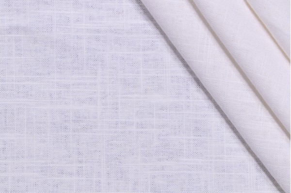 Wexford Linen Woven Decorator Fabric in White