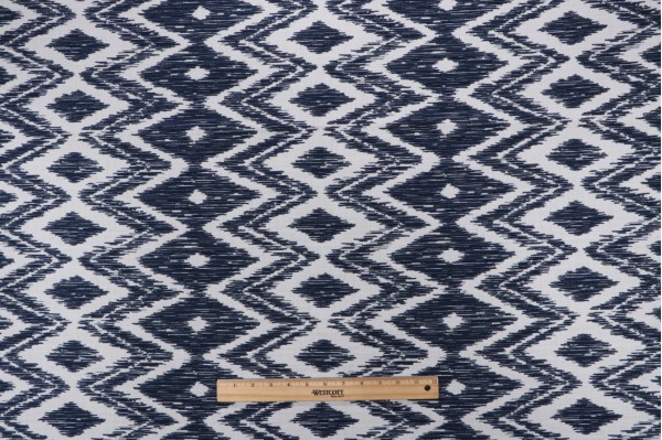 Sample of Thibaut Indira W80774 Woven Solution Dyed Acrylic Chenille Outdoor Fabric in Indigo 