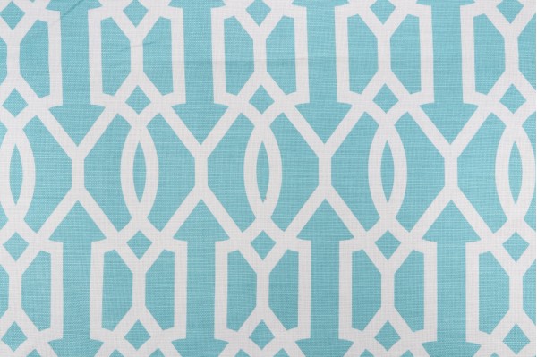 Sample of Thibaut Downing Gate F916046 Printed Linen Blend Drapery Fabric in Turquoise 