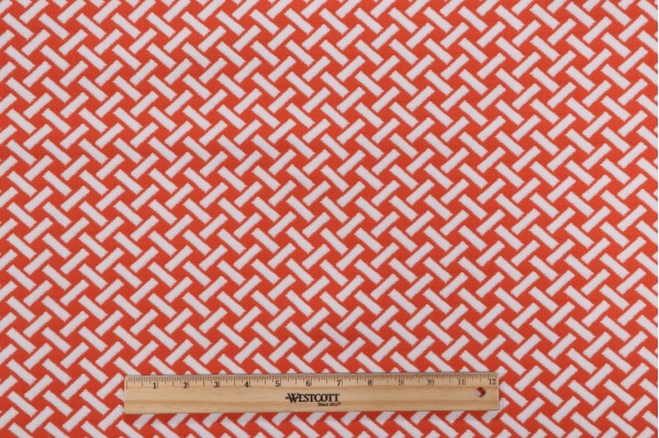 Sample of Anna French Portico W80041 Woven Solution Dyed Acrylic Outdoor Fabric in Coral for Thibaut 