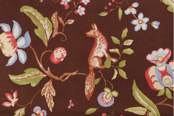 Thibaut Westchester Printed Cotton Drapery Fabric in Brown for Scalamandre