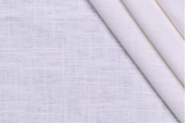 Wexford Linen Woven Decorator Fabric in White