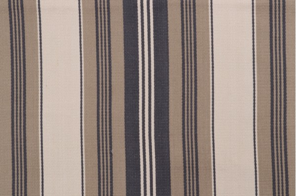 Thibaut Sheridan Stripe W80070 Woven Cotton Upholstery Fabric in Charcoal and Linen
