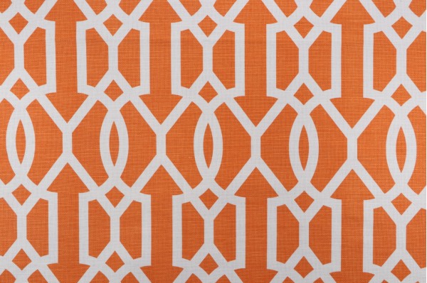 Thibaut Downing Gate F916049 Printed Linen Blend Drapery Fabric in Tangerine
