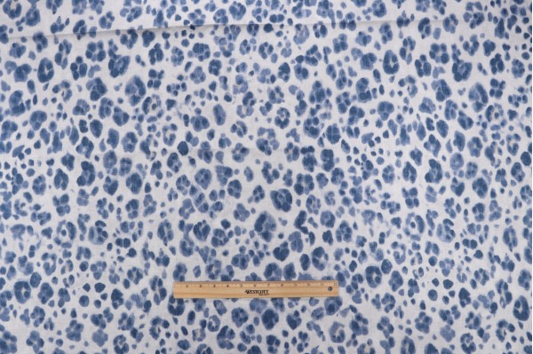Thibaut Panthera F924381 Printed Linen Drapery Fabric in Navy