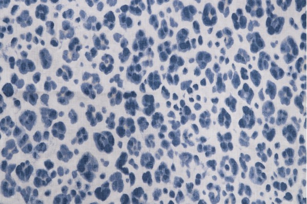 Thibaut Panthera F924381 Printed Linen Drapery Fabric in Navy