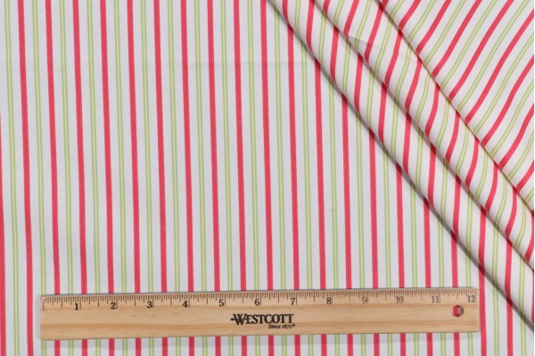 Thibaut Resort Ticking W716035 Woven Cotton Decorator Fabric in Pink & Green