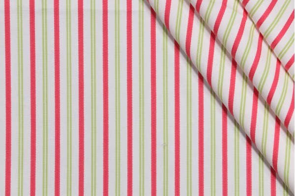 Thibaut Resort Ticking W716035 Woven Cotton Decorator Fabric in Pink & Green