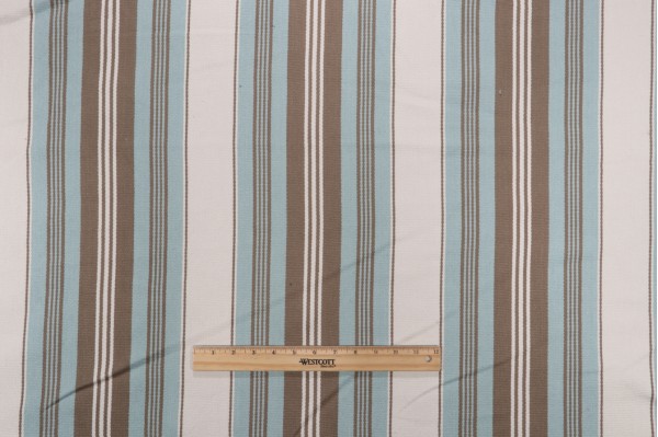 Sample of Thibaut Sheridan Stripe W80073 Woven Upholstery Fabric in Aqua 