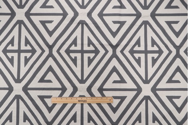 Thibaut Demetrius Applique W724303 Embroidered Drapery Fabric in Grey