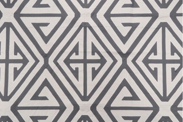 Thibaut Demetrius Applique W724303 Embroidered Drapery Fabric in Grey