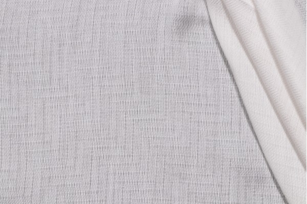 Sample of Thibaut Zephyr W80368 Semi-Sheer Drapery Weight Solution Dyed Acrylic Outdoor Fabric in White 