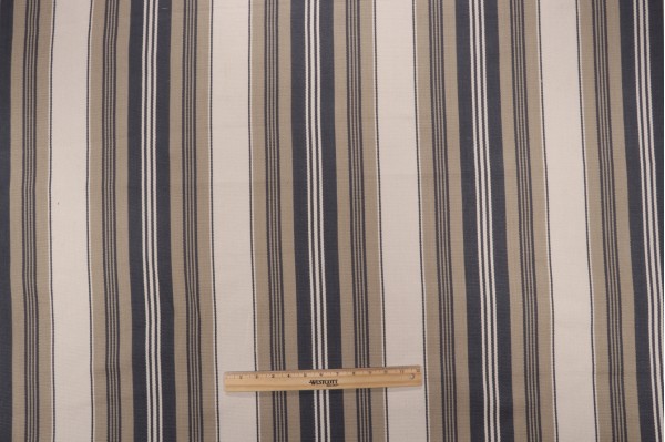 Thibaut Sheridan Stripe W80070 Woven Upholstery Fabric in Charcoal and Linen 