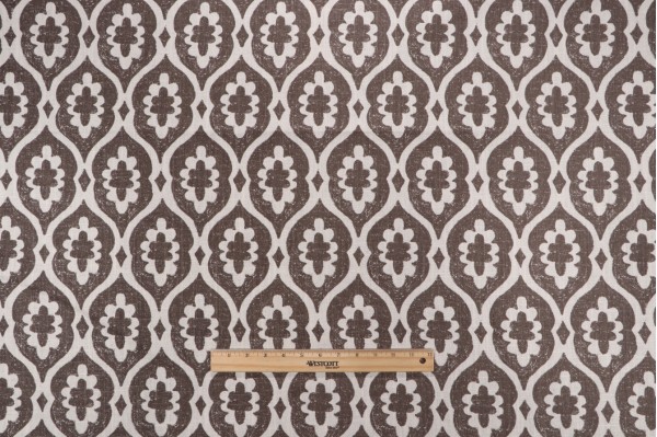 Thibaut Lucas F913044 Printed Linen Blend Drapery Fabric in Grey