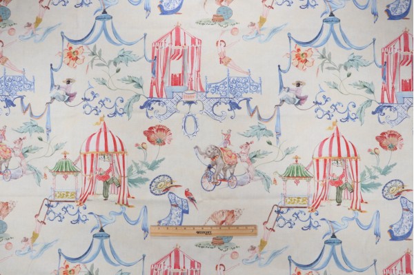 Hamilton Idlewild Printed Cotton Drapery Fabric in Natural 