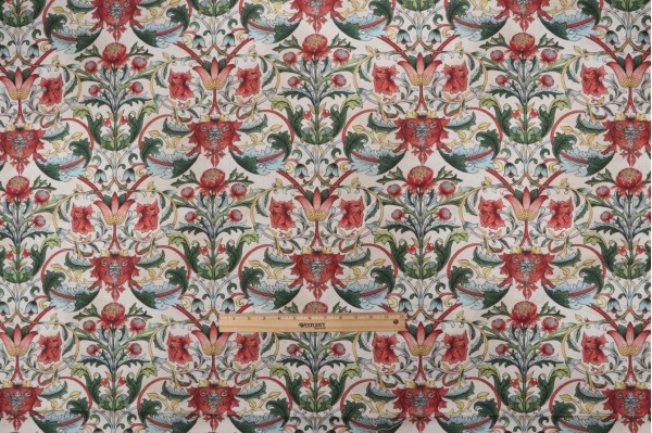 Hamilton Larkspur Printed Cotton Drapery Fabric in Antique 