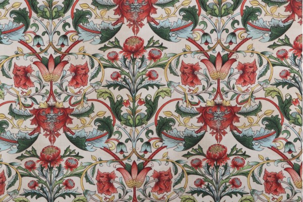 Hamilton Larkspur Printed Cotton Drapery Fabric in Antique 
