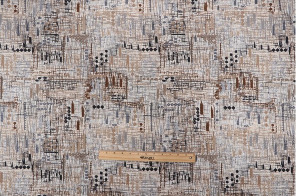 Sample of PK Lifestyles Handmade Embroidered Drapery Fabric in Cafe 