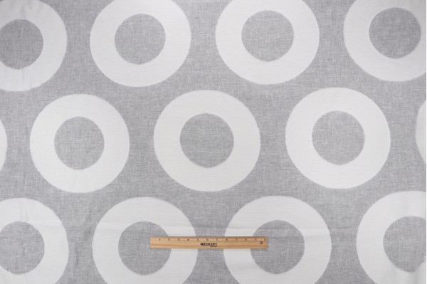 Sample of Lino Textiles Celeste Embroidered Sheer Drapery Fabric in Ivory 