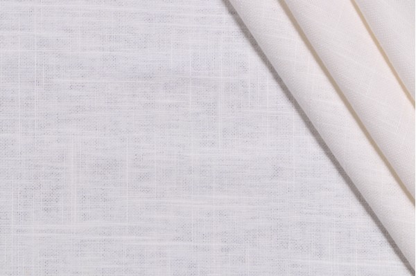 1 Yard Wexford Linen Woven Decorator Fabric in White