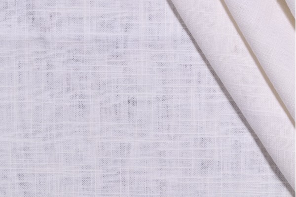1 Yard Wexford Linen Woven Decorator Fabric in White