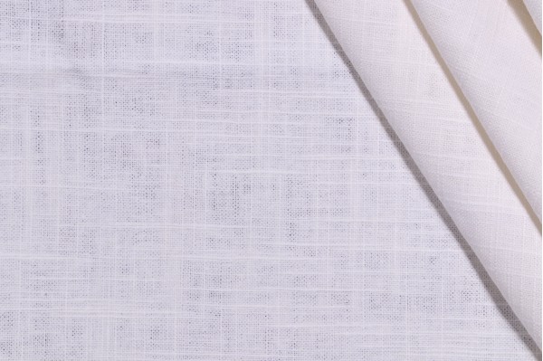 1 Yard Wexford Linen Woven Decorator Fabric in White