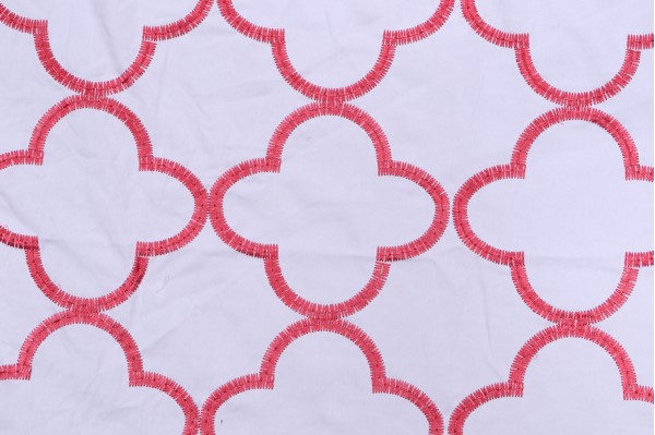 1 Yard Thibaut Mara W716006 Embroidered Drapery Fabric in Pink