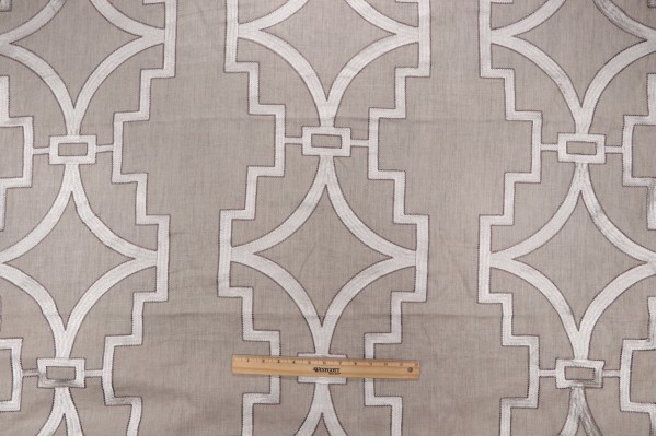 Anna French Songyue W736147 Embroidered Drapery Fabric in Natural for Thibaut