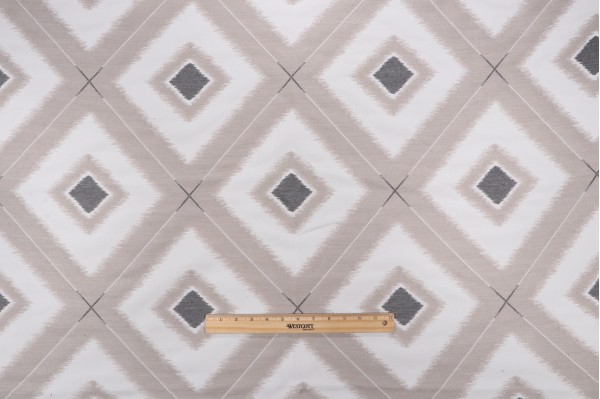 Thibaut Delray Diamond W80583 Woven Solution Dyed Acrylic Outdoor Fabric in Flax