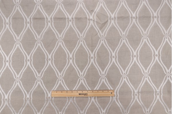 Anna French Frankfurt W74107 Embroidered Linen Drapery Fabric in Natural Linen for Thibaut