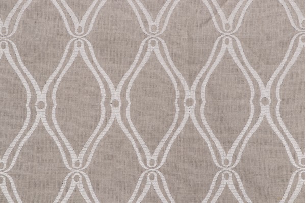Anna French Frankfurt W74107 Embroidered Linen Drapery Fabric in Natural Linen for Thibaut