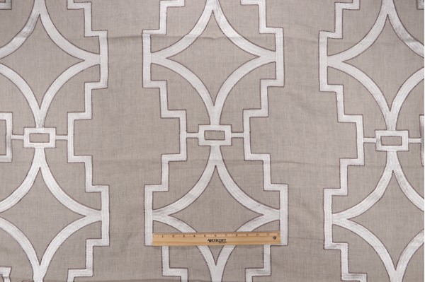 Anna French Songyue W736147 Embroidered Drapery Fabric in Natural for Thibaut