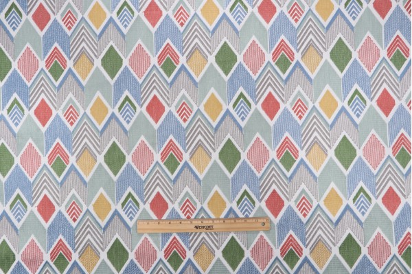 P Kaufmann Happy Vibes Embroidered Drapery Fabric in Carnival 