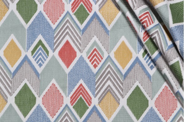 P Kaufmann Happy Vibes Embroidered Drapery Fabric in Carnival 
