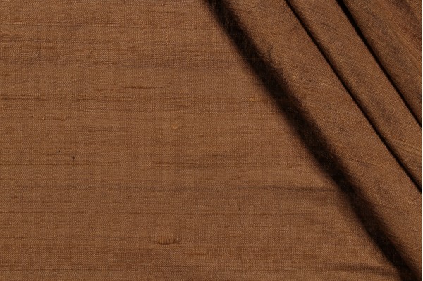 Sample of Thibaut Empire W85405 Silk Decorator Fabric in Brown 