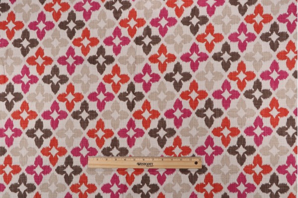 Thibaut Novia F964129 Printed Cotton Drapery Fabric in Coral 