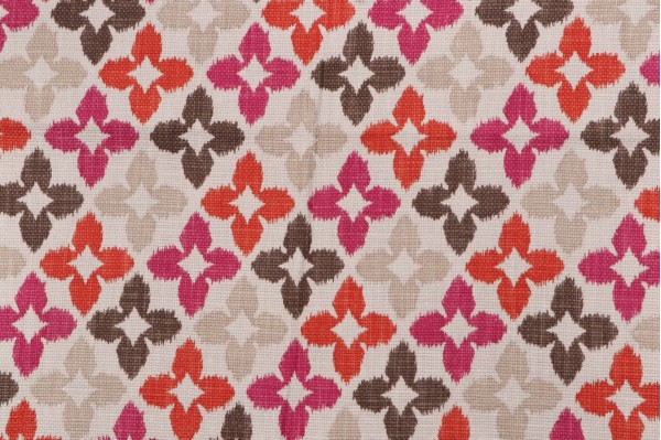 Thibaut Novia F964129 Printed Cotton Drapery Fabric in Coral 