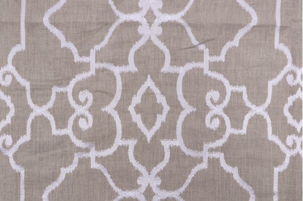 Click for Thibaut Ogden W714210 Embroidered Linen Drapery Fabric in White on Natural  Thibaut Ogden W714210 Embroidered Linen Drapery Fabric in White on Natural