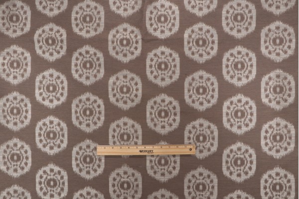 Sample of Thibaut Circle Ikat W74142 Woven Upholstery Fabric in Flax 