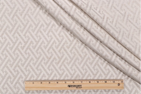Labyrinth Woven Upholstery Fabric in Rice
