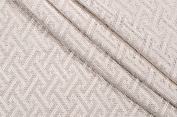 Labyrinth Woven Upholstery Fabric in Rice
