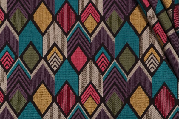 P Kaufmann Happy Vibes Embroidered Drapery Fabric in Ebony