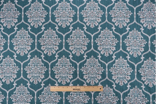 Premier Prints Dreamscape Printed Cotton Drapery Fabric in Plantation Blue