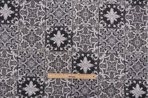 Click for 10.38 Yards Heirloom Fabrics Azulejos Woven Upholstery Fabric in 002-Black for Covington Heirloom Fabrics Azulejos Woven Upholstery Fabric in 002-Black for Covington