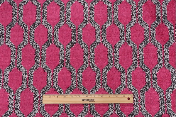 Hilary Farr Fringe Benefits Woven Chenille Upholstery Fabric in 722-Fuchsia