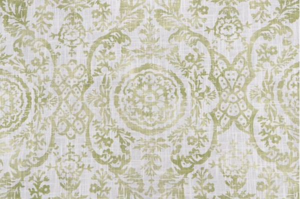 Anna French Sansome F94154 Printed Linen Blend Drapery Fabric in Lime for Thibaut