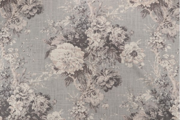Click for 6.38 Yards Waverly Ballad Bouquet Printed Linen Blend Drapery Fabric in Platinum Waverly Ballad Bouquet Printed Linen Blend Drapery Fabric in Platinum
