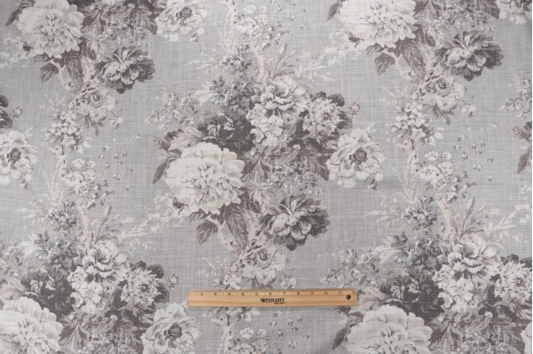 Click for 13 Yards Waverly Ballad Bouquet Printed Linen Blend Drapery Fabric in Platinum Waverly Ballad Bouquet Printed Linen Blend Drapery Fabric in Platinum